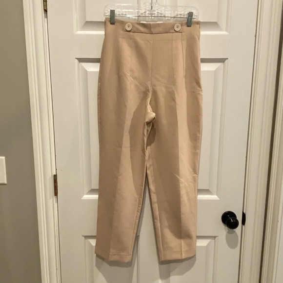 Zara Button Front High Waisted Trouser Pants 16625 - Picture 2 of 14